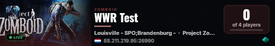 WWR Test live status badge