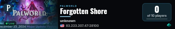 Forgotten Shore live status badge