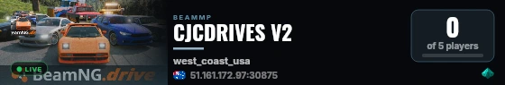 CJCDRIVES V2 live status badge