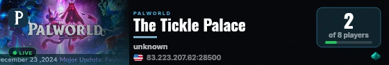 The Tickle Palace live status badge