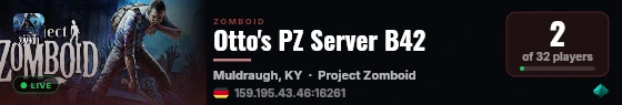 Otto's PZ Server B42 live status badge