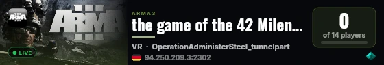 the game of the 42 Milenium live status badge