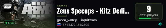 Zeus Specops - Kitz Dedicated live status badge