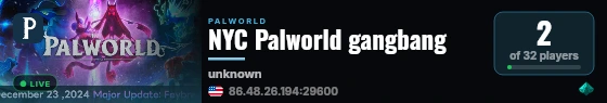 NYC Palworld gangbang live status badge
