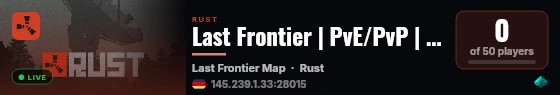 Last Frontier | PvE/PvP | Friendly | Quests | Purge | Events live status badge