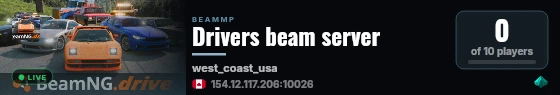 Drivers beam server live status badge