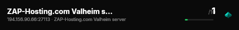 ZAP-Hosting.com Valheim server live status badge