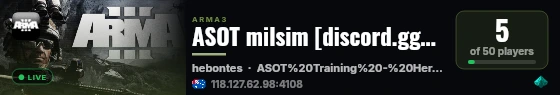 ASOT milsim [discord.gg/asot] - Secondary Training live status badge