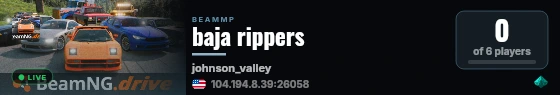 baja rippers live status badge
