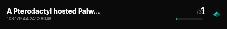A Pterodactyl hosted Palworld Server live status badge