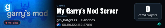 My Garry's Mod Server live status badge