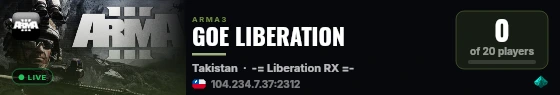 GOE LIBERATION live status badge