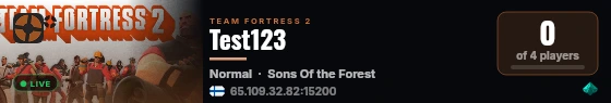 Test123 live status badge