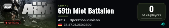 69th Idiot Battalion live status badge