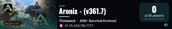 Aronix - (v361.7) live status badge