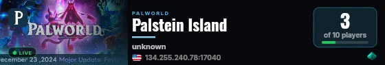 Palstein Island live status badge
