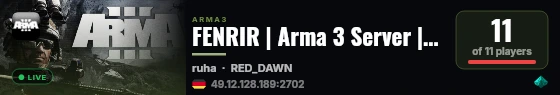 FENRIR | Arma 3 Server | https://discord.gg/tV9dxyJxBP live status badge