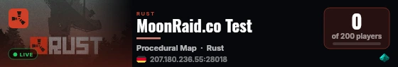 MoonRaid.co Test live status badge