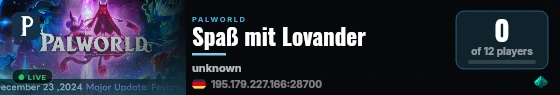 Spaß mit Lovander live status badge