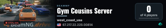 Gym Cousins Server live status badge