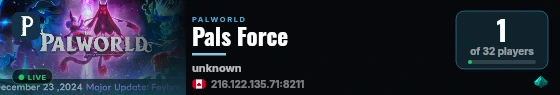 Pals Force live status badge