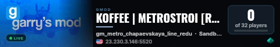 KOFFEE | METROSTROI [RP] live status badge