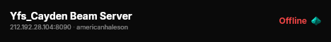 Yfs_Cayden Beam Server live status badge
