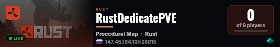 RustDedicatePVE live status badge