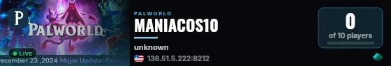 MANIACOS10 live status badge