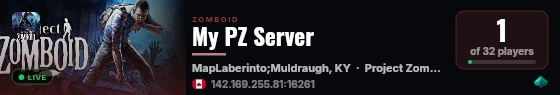 My PZ Server live status badge